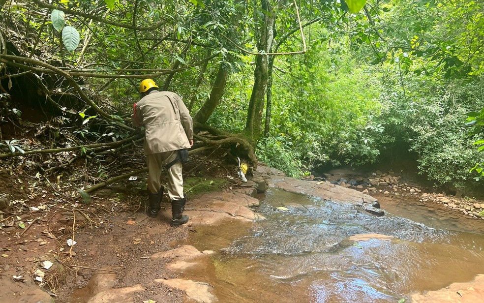 Adolescentes encontram crnio enquanto nadavam em cachoeira de Jata   Foto: Divulgao/CBMGO