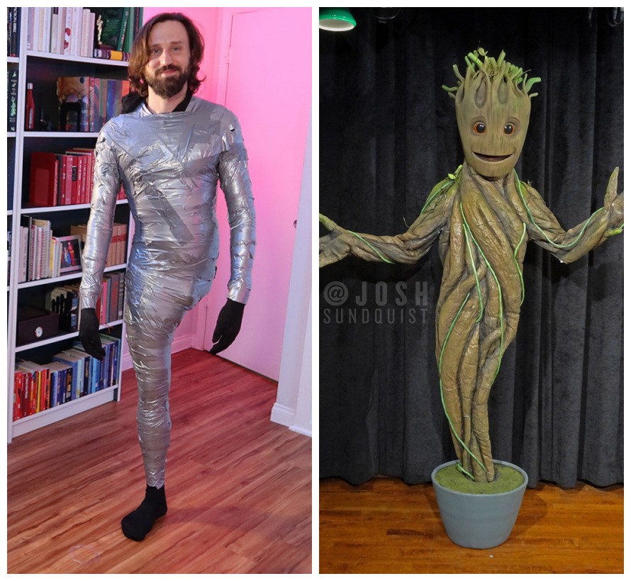 Antes e depois da transformação em Baby Groot (Foto: Reprodução/Instagram)
