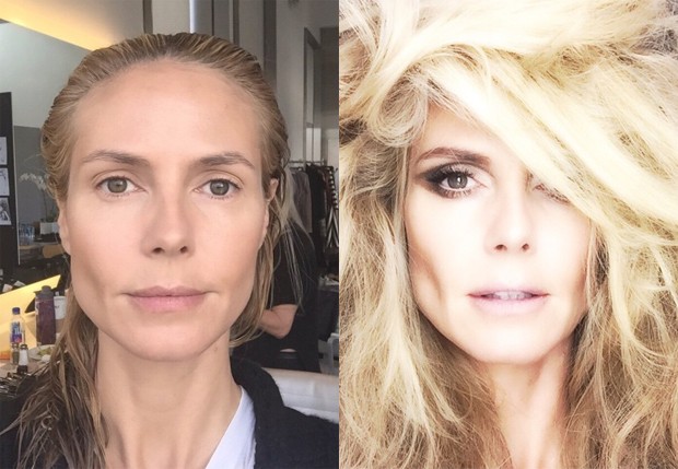 Heidi Klum antes e depois (Foto: Reprodução/Instagram)