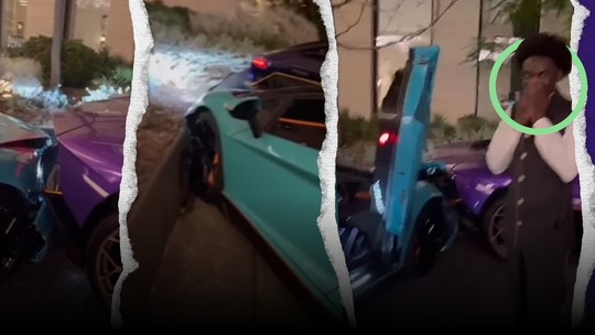 Manobrista confunde os pedais e bate duas Lamborghini raras que valem R$ 16 milhões