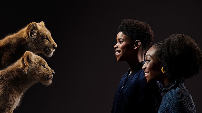 Simba e Nala filhotes e JD McCrary e Shahadi Wright Joseph (Foto: Divulgação)