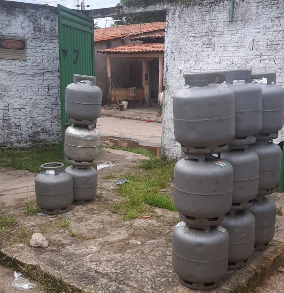Depósito clandestino de gás é fechado na Região Metropolitana de São Luís. — Foto: Divulgação / Polícia Civil do Maranhão