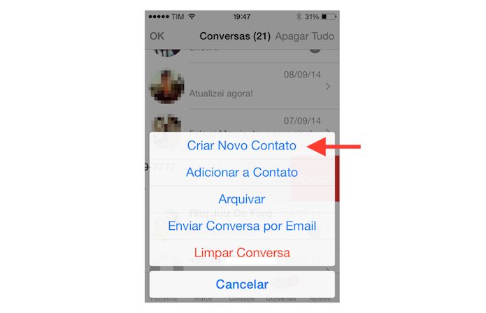 Adicionando o contato do WhatsApp a agenda do iOS (Foto: Reprodução/Marvin Costa)
