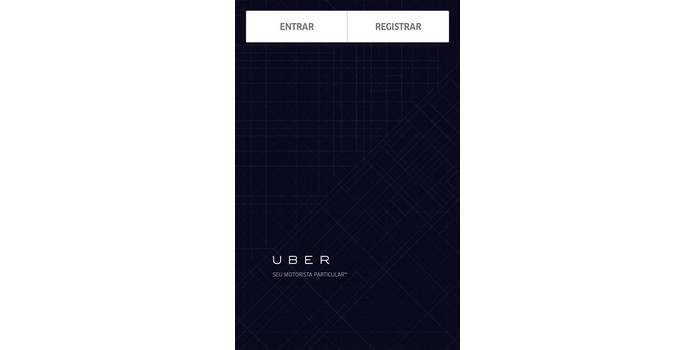 Tela inicial do app m?vel do Uber (Foto: Reprodu??o/Raquel Freire)