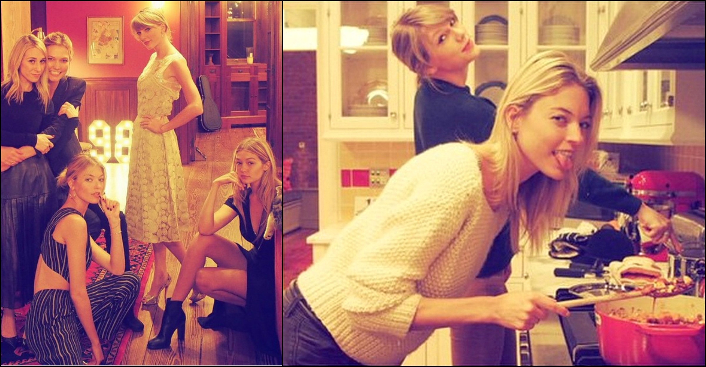 Taylor Swift e as amigas se divertem numa reuniãozinha particular. (Foto: Instagram)