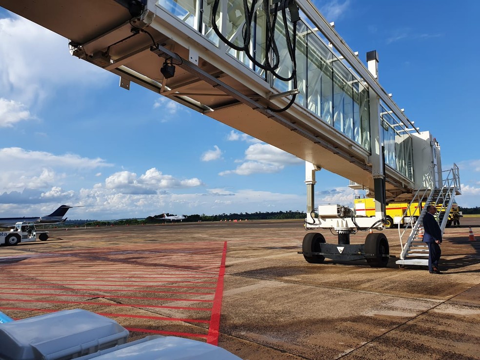 Fingers foram instaladas em 2019 no aeroporto, em Foz do Iguaçu — Foto: Cassiano Rolim/RPC Foz do Iguaçu