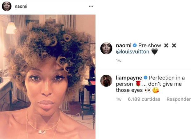 Liam Payne deixa comentÃ¡rio no perfil de Naomi Campbell (Foto: ReproduÃ§Ã£o / Instagram)