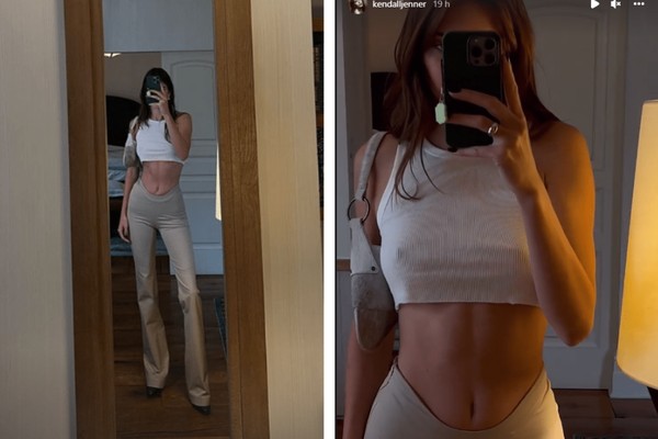 Kendall Jenner encanta em clique de top branco (Foto: Reprodução/Instagram)