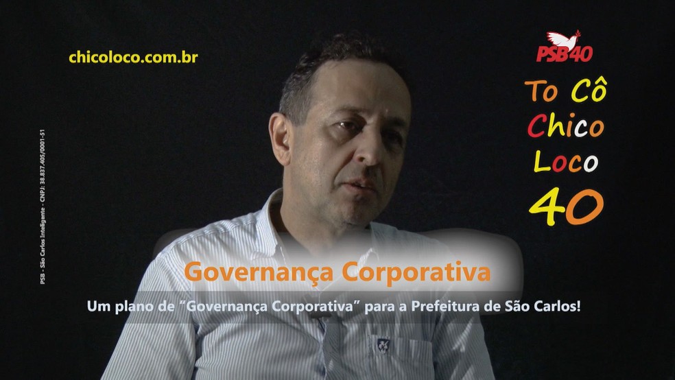 Programa eleitoral do candidato a prefeito Chico Loco (PSB) — Foto: Reprodução 