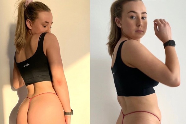 A influencer fitness Danielle em seu post em que desmistifica o bumbum perfeito (Foto: Reprodução/Instagram)