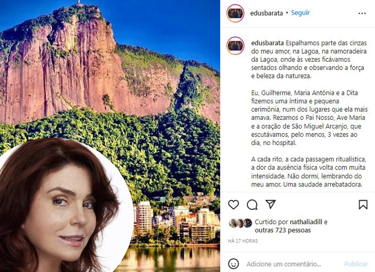 Viúvo de Françoise Forton espalhou cinzas da atriz na Lagoa, no Rio (Foto: Reprodução / Instagram)