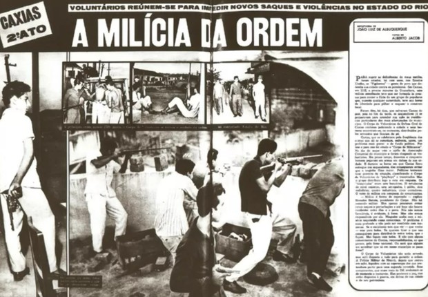 As milícias de Duque de Caxias foram tema de reportagem da revista Fatos & Fotos, de 21 de julho de 1962 (Foto: REPRODUÇÃO FATOS & FOTOS)