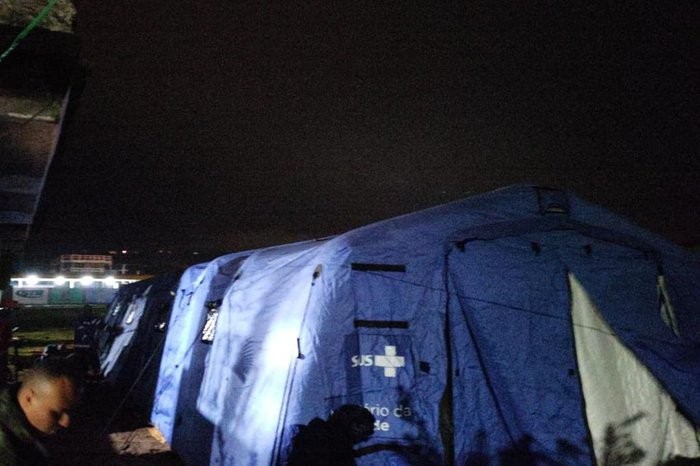 Hospital de campanha começa a funcionar em Roca Sales para atender atingidos por enchentes