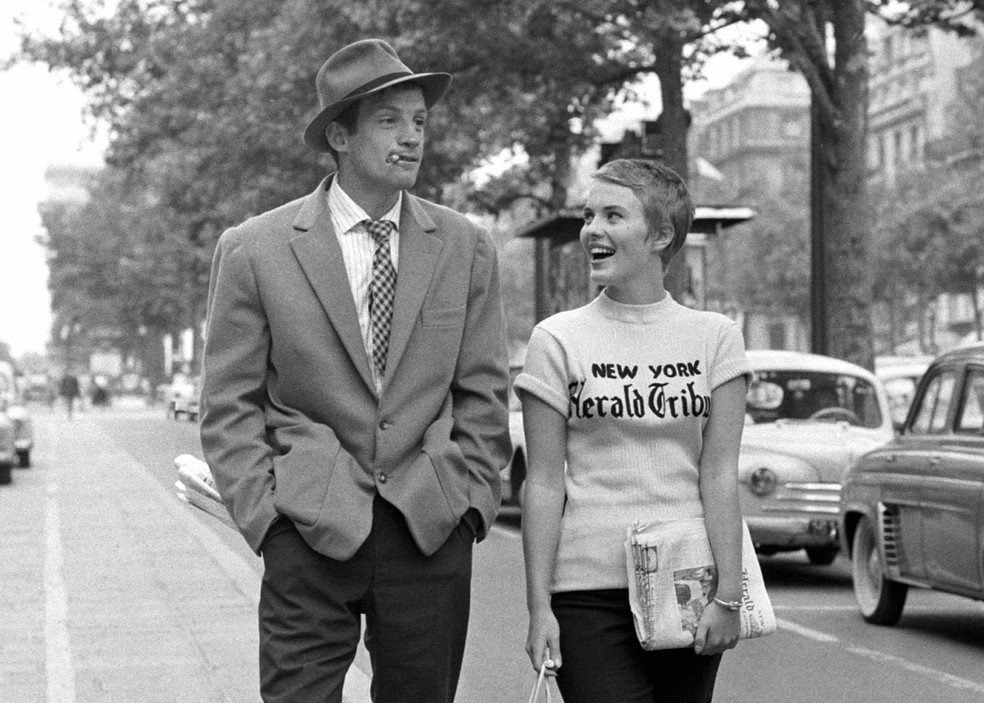 Jean-Paul Belmondo em "O Acossado", de Jean-Luc Godard — Foto: Reprodução