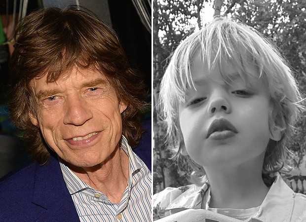 Mick Jagger e o filho caçula,  Deveraux Jagger (Foto: Getty Images e Reprodução Instagram)