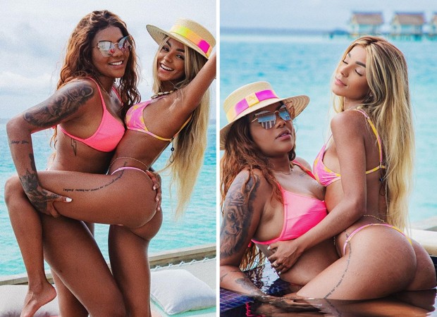 Ludmilla e Brunna Gonçalves posam em clima sexy nas Maldivas: 