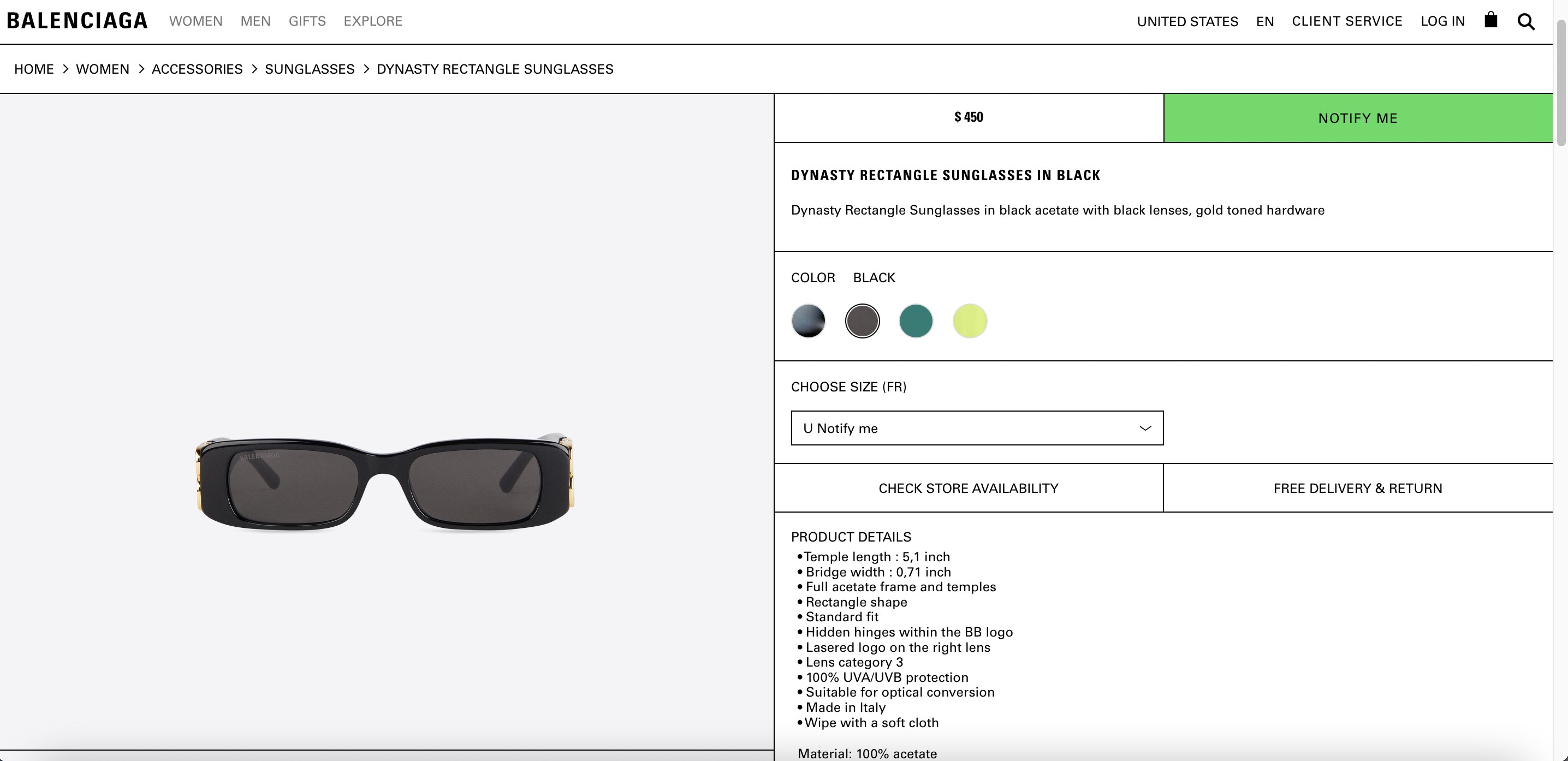 Óculos Balenciaga: US$ 400 (Foto: Balenciaga)