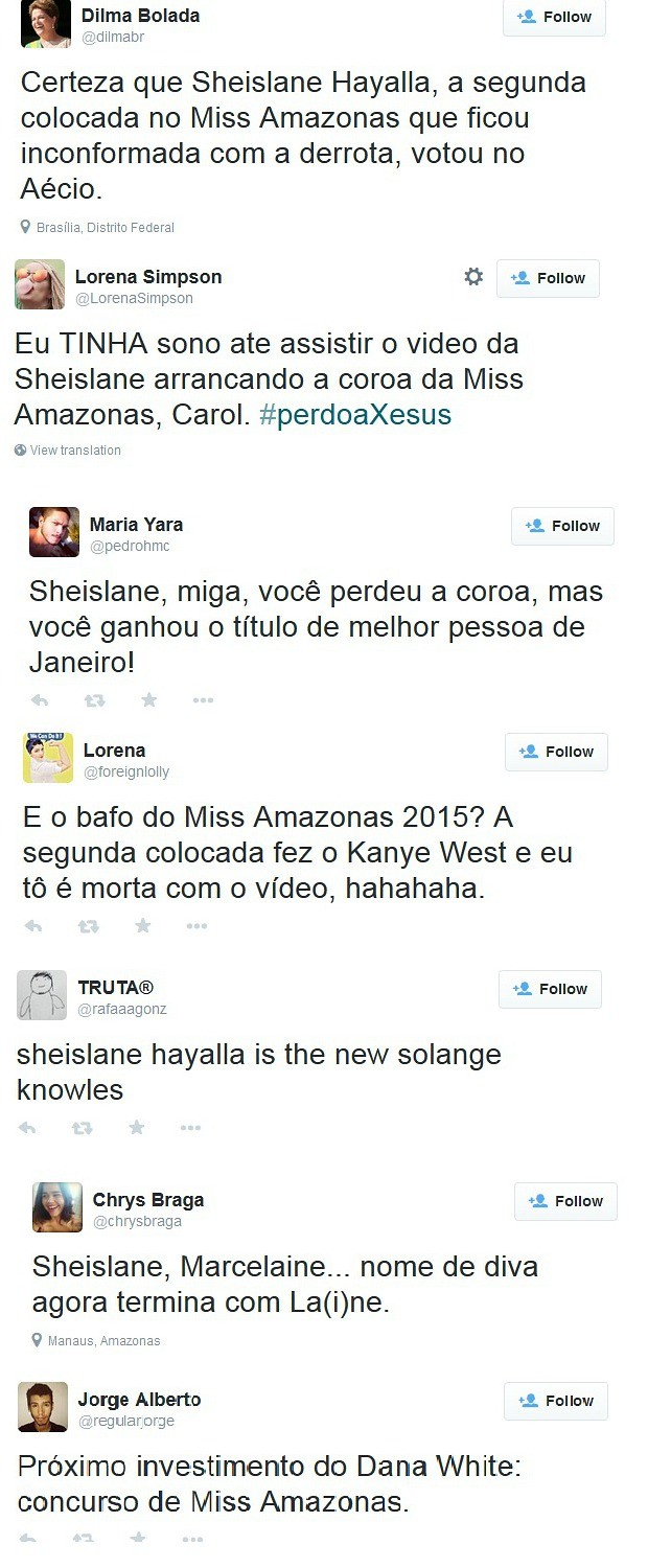 'Tuítes' fizeram piada com caso; até fake da presidente Dilma Rouseff comentou  (Foto: Reprodução)