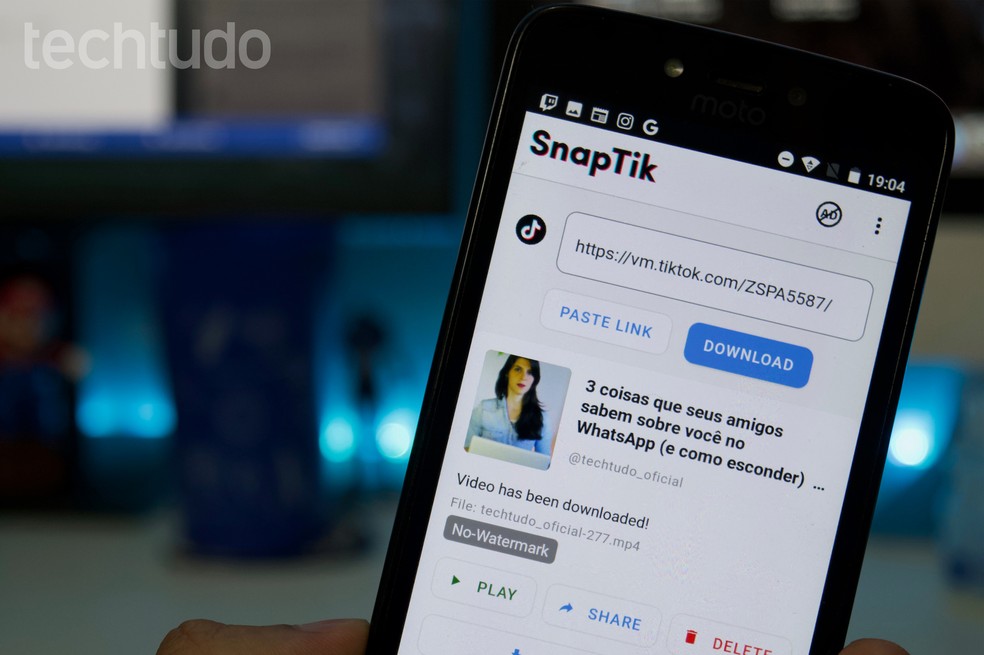 snaptik como baixar video do tiktok sem marca d agua pelo celular redes sociais techtudo