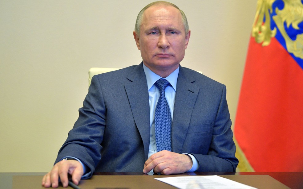 O presidente da Rússia, Vladimir Putin, em foto de 20 de abril — Foto: Alexey Druzhinin/Sputnik/AFP 