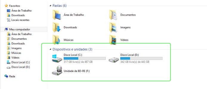 Um disco SSD sem formatação não aparece na lista de unidades, mesmo quando instalado corretamente (Foto: Reprodução/Adriano Hamaguchi)