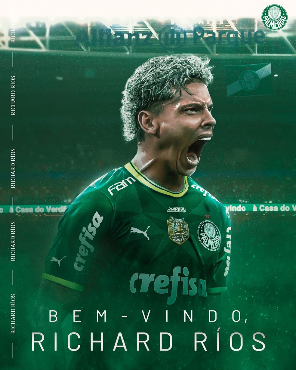 Palmeiras anuncia contratação de Richard Ríos — Foto: Divulgação