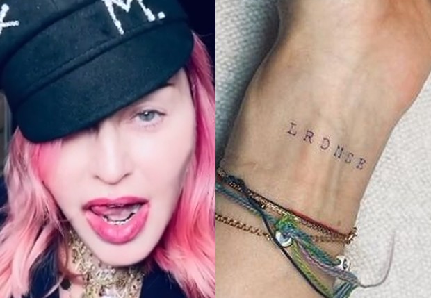 Madonna faz sua primeira tatuagem: uma homenagem aos filhos com a inicial de cada um deles (Foto: Reprodução/Instagram)