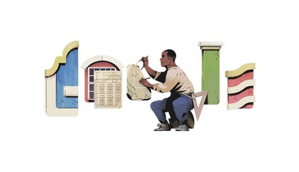 Doodle de Tebas, arquiteto escravizado homenageado pelo Google  — Foto: Reprodução/Google