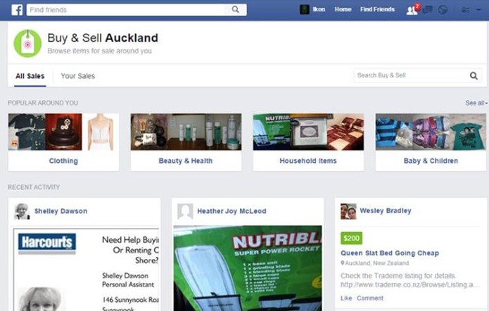 Teste do Facebook permite comprar e vender produtos na rede social (Foto: Reprodução/Social Times)