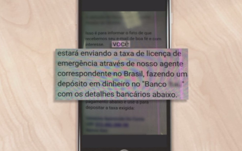 Golpista envia mensagem pedindo dinheiro a vÃ­tima, em GoiÃ¢nia â Foto: ReproduÃ§Ã£o/TV Anhanguera