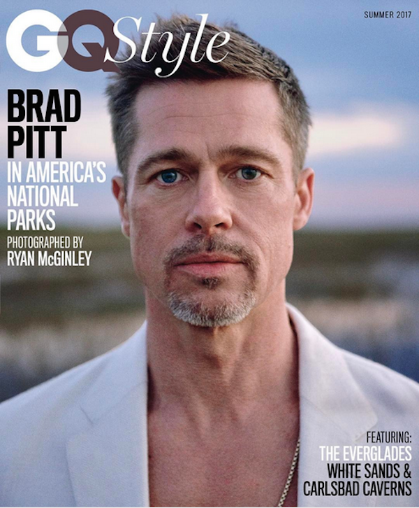 A capa da revista GQ com o ator Brad Pitt (Foto: Instagram)