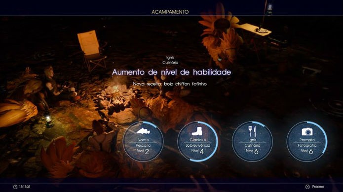 Final Fantasy XV: até subir de nível no acampamento pode ensinar novas receitas (Foto: Reprodução / Thomas Schulze )