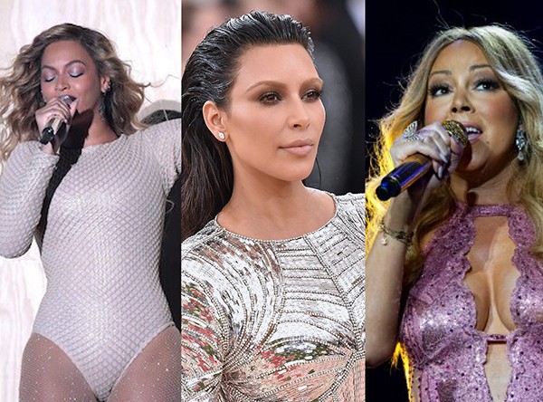 Beyoncé, Kim Kardashian e Mariah Carey (Foto: Getty Images)