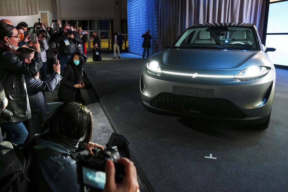 Sony apresentou SUV elétrico Vision-S 02 na CES 2022 — Foto: AP Photo/Joe Buglewicz