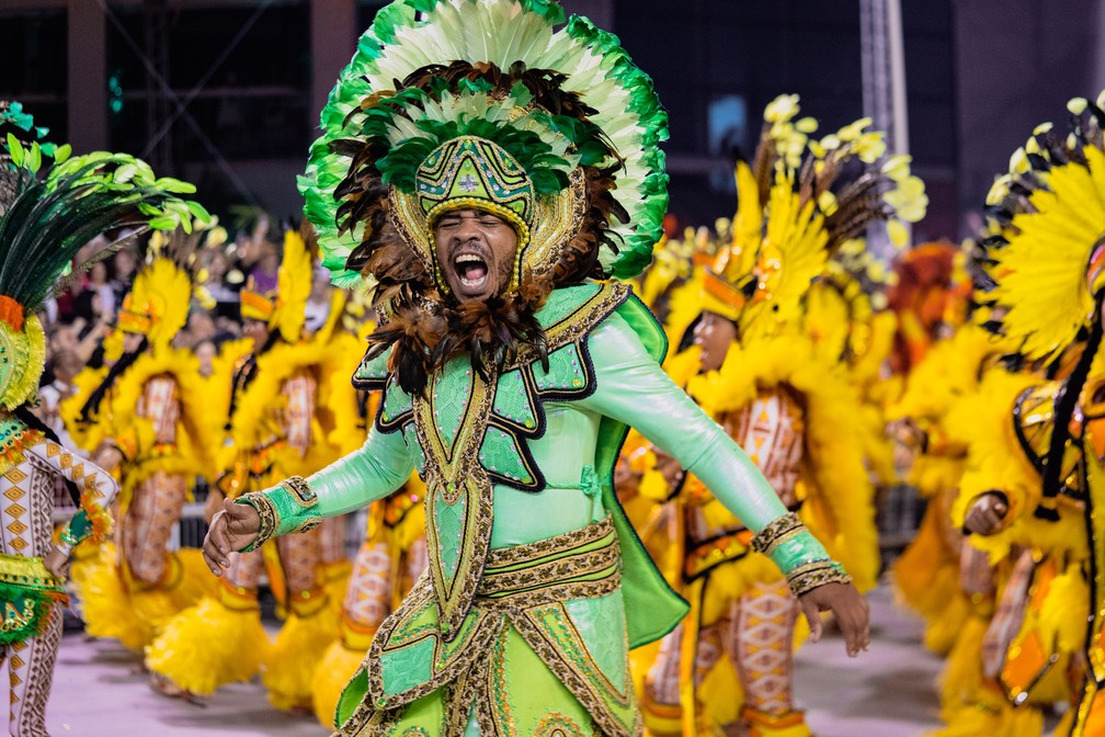 Desfile da Mancha Verde no Carnaval 2022 — Foto: Marcelo Brandt/g1