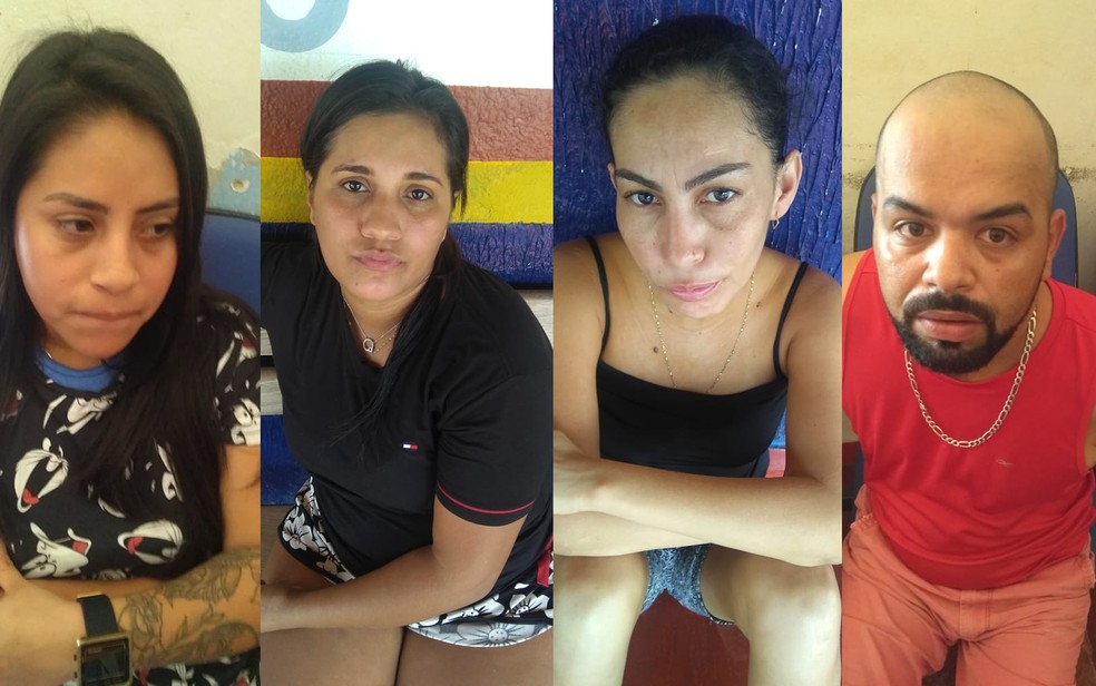 Presos foram levados para a delegacia de MatupÃ¡ (MT) â€” Foto: PolÃ­cia Militar/DivulgaÃ§Ã£o