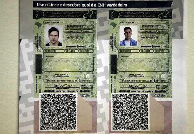 Novo visual da Carteira Nacional de Habilitação (CNH) com código (Foto: Antonio Cruz/Agência Brasil)
