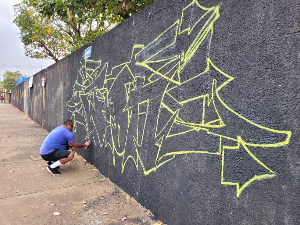 Festival de Grafite é realizado em Presidente Prudente (SP) em alusão ao aniversário de 105 anos — Foto: Rodolfo Viana