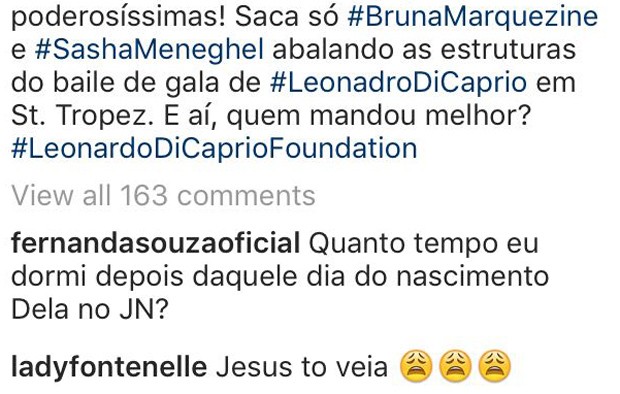 Fernanda Souza e Antonia Fontenelle comentam foto com Marquezine e Sasha (Foto: Reprodução/Instagram)