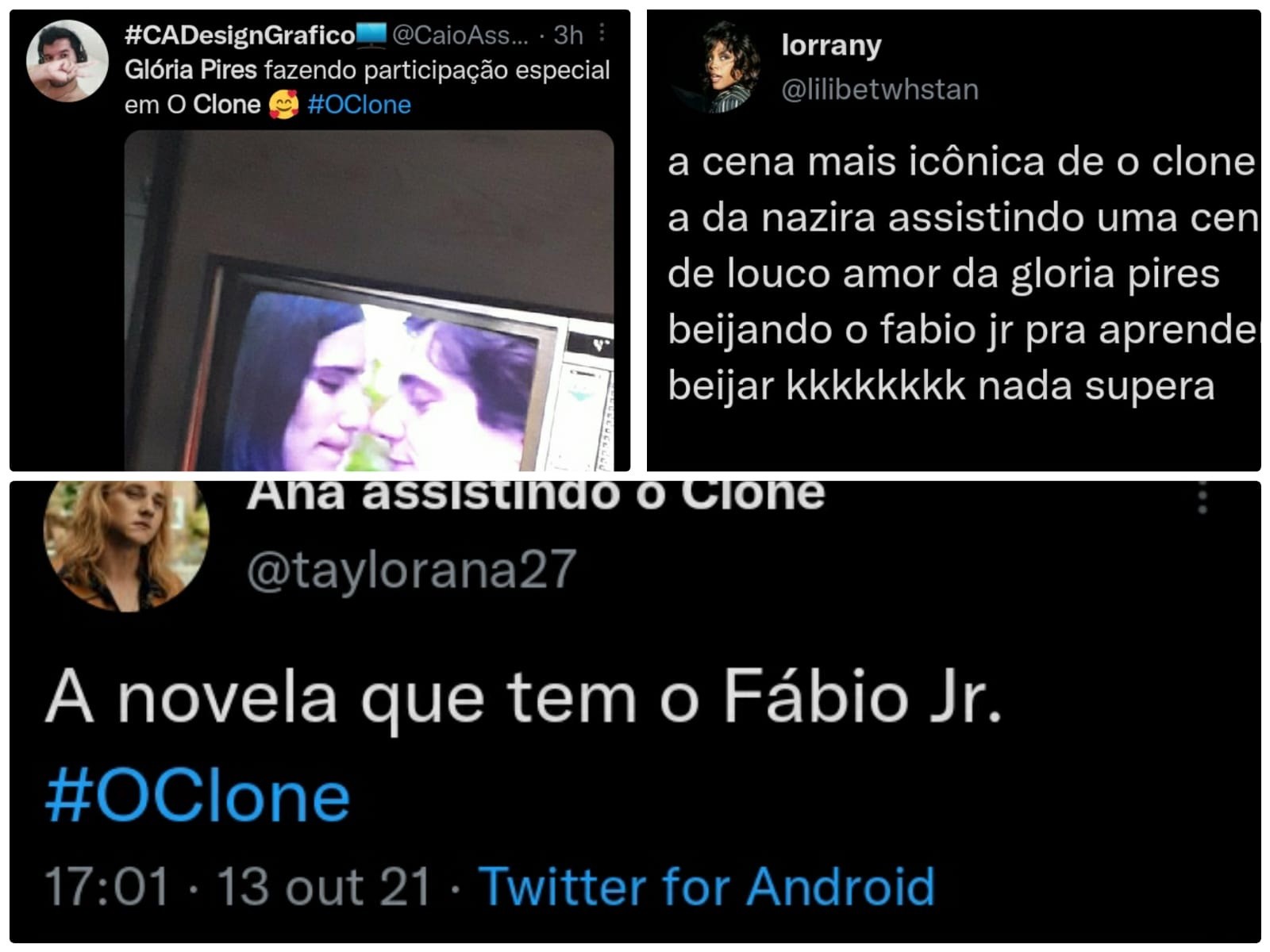 Nas redes sociais, público comenta cena entre Gloria Pires e Fábio Jr. (Foto: Reprodução/Twitter)