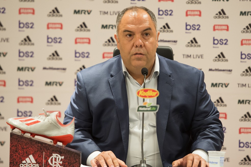 Marcos Braz comentou sobre a negociaÃ§Ã£o entre Flamengo e Filipe LuÃ­s â Foto: Alexandre Vidal/Flamengo