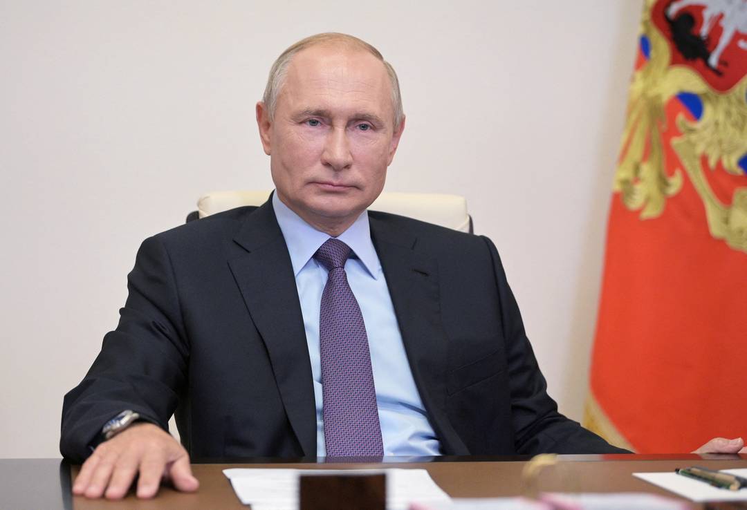 Presidente da Rússia, Vladimir Putin, durante reunião em foto de 2020