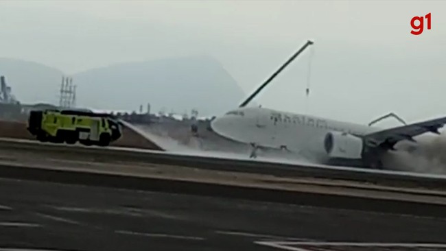 Mais imagens mostram acidente com avião da Latam em aeroporto no Peru