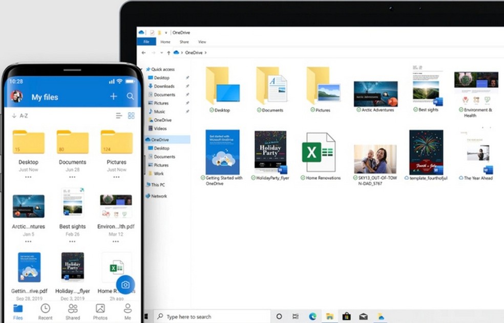 Microsoft OneDrive tem versões paga e gratuita, com ferramentas que variam conforme o plano — Foto: Divulgação/Microsoft