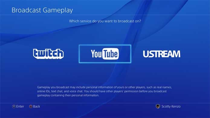 YouTube suporta transmissões ao vivo do PS4 (Foto: Divulgação/Sony)