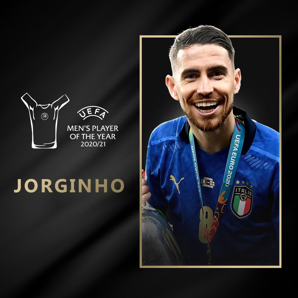 Jorginho é eleito o melhor jogador da Europa na temporada — Foto: uefa