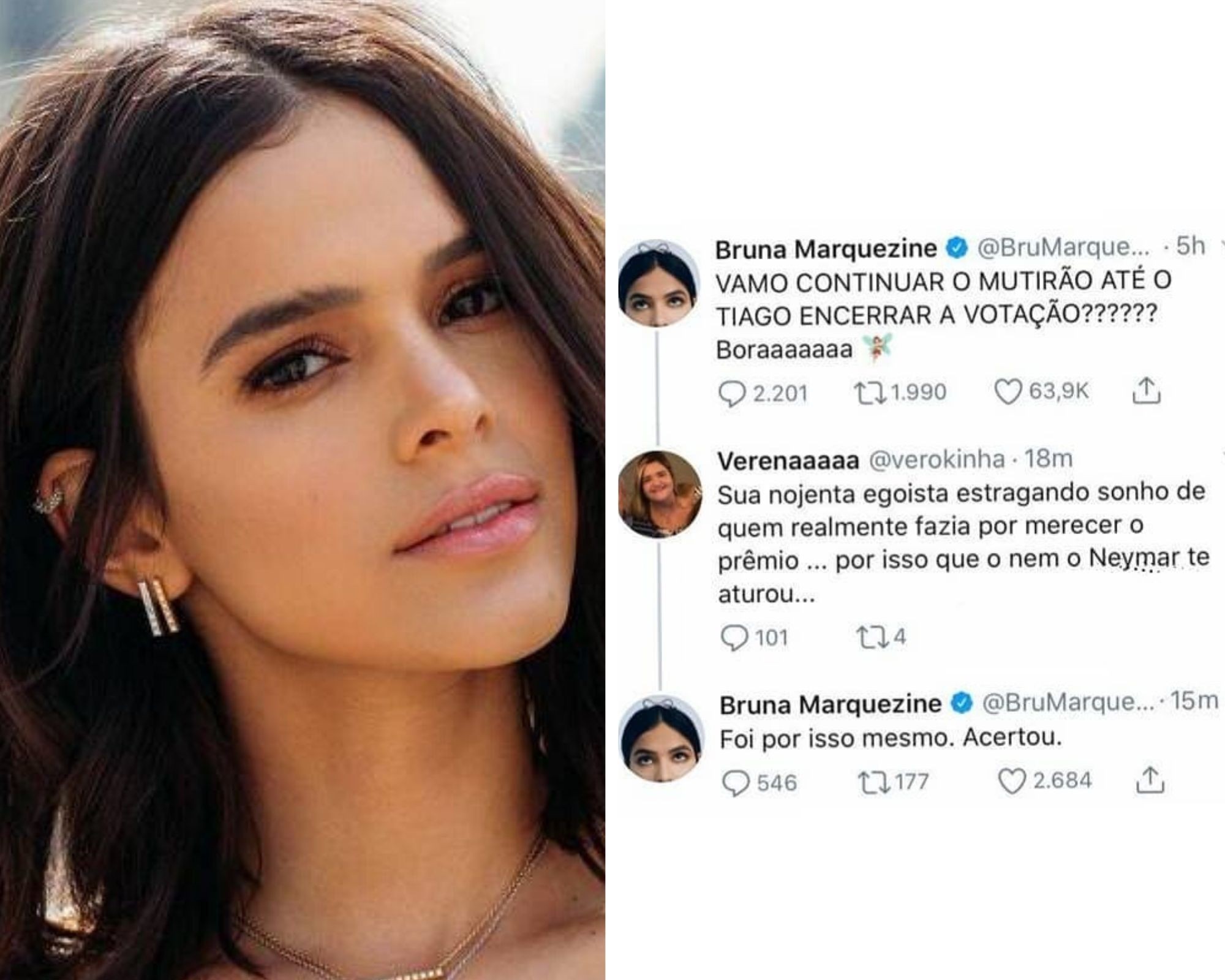 Bruna Marquezine rebate ofensas de seguidora no Twitter (Foto: Reprodução/Twitter)