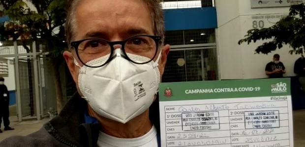 Carlos Tramontina toma segunda dose de vacina contra Covid-19 (Foto: Reprodução/Instagram)
