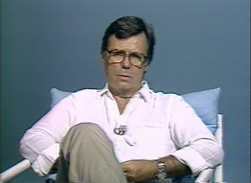 Cinesta Roberto Farias em entrevista ao 'RJTV' em 1984 (Foto: Reprodução/TV Globo)