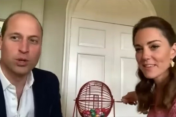 Príncipe William e Kate Middleton em partida de bingo virtual durante quarentena (Foto: Reprodução)